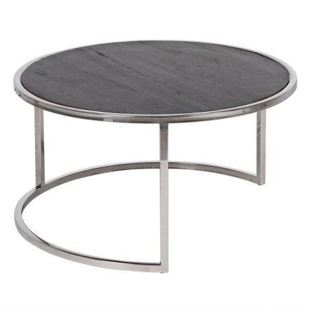 Set of 2 tables Brown Silver 75 x 75 x 41 cm (2 Units)