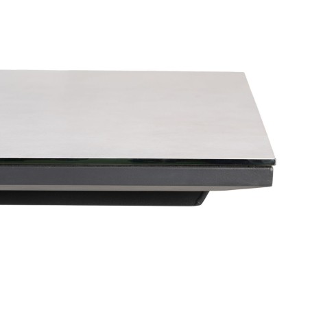 Tavolo da Pranzo Bianco Nero Ceramica Alluminio Cristallo 180 x 100 x