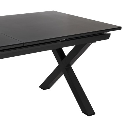 Mesa de Comedor Antracita Cerámica Aluminio Cristal 180 x 100 x 77 cm 2
