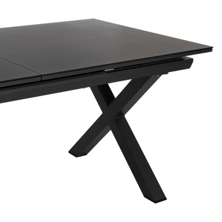 Table de Salle à Manger Anthracite Céramique Aluminium Verre 180 x 1