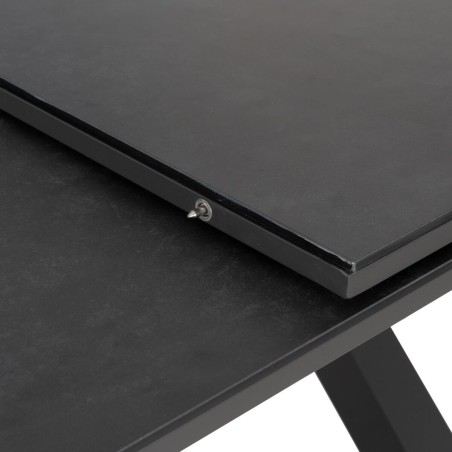 Table de Salle à Manger Anthracite Céramique Aluminium Verre 180 x 1