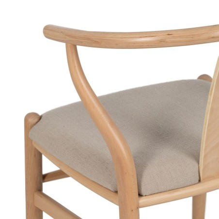 Sedia da Sala da Pranzo Beige Naturale 53 x 55 x 80 cm