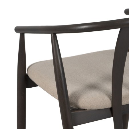 Sedia da Sala da Pranzo Nero Beige 56,5 x 57 x 76 cm
