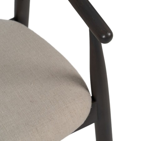 Sedia da Sala da Pranzo Nero Beige 56,5 x 57 x 76 cm