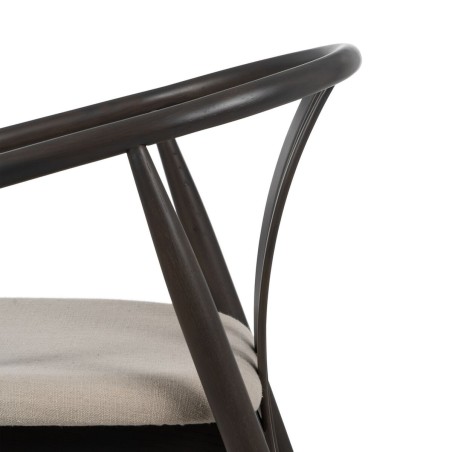 Sedia da Sala da Pranzo Nero Beige 56,5 x 57 x 76 cm