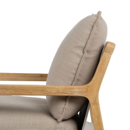 Sessel Beige natürlich Kautschukholz Schwamm Eschenholz Foam 65 x 69