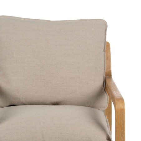 Fauteuil Beige Naturel Bois d'hévéa Éponge Bois de frêne Foam 65 x