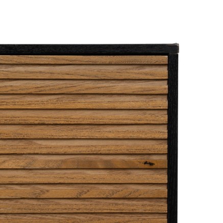 Aparador ORLEANS Negro Natural Hierro Madera MDF 164 x 40 x 75 cm 2