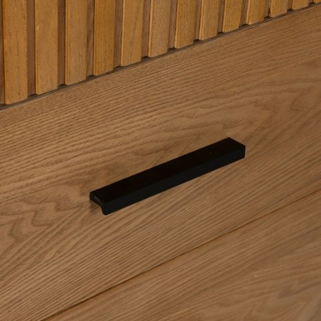 Dressoir ORLEANS Zwart Natuurlijk Ijzer Hout MDF 104 x 53 x 203 cm