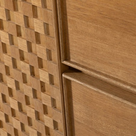 Dressoir MARIGNI Zwart Natuurlijk Ijzer Hout MDF 160 x 42,5 x 79 cm