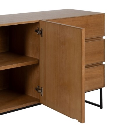 Dressoir MARIGNI Zwart Natuurlijk Ijzer Hout MDF 160 x 42,5 x 79 cm