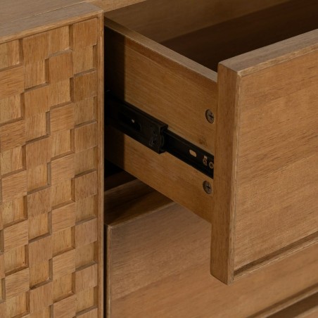 Dressoir MARIGNI Zwart Natuurlijk Ijzer Hout MDF 160 x 42,5 x 79 cm