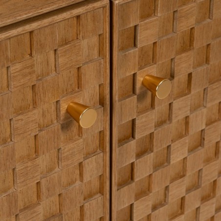 Stand Espositore MARIGNI Nero Naturale Cristallo Ferro Legno MDF 84,5