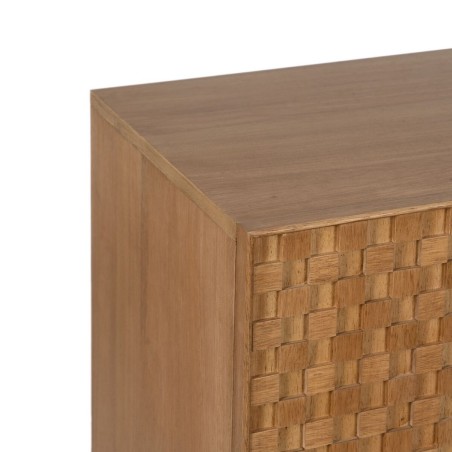 Credenza MARIGNI Nero Naturale Ferro Legno MDF 121,5 x 42,5 x 93,5 cm