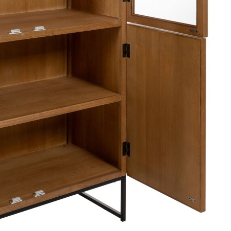 Présentoir MARIGNI Noir Naturel Verre Fer Bois MDF 84,5 x 42,5 x 198