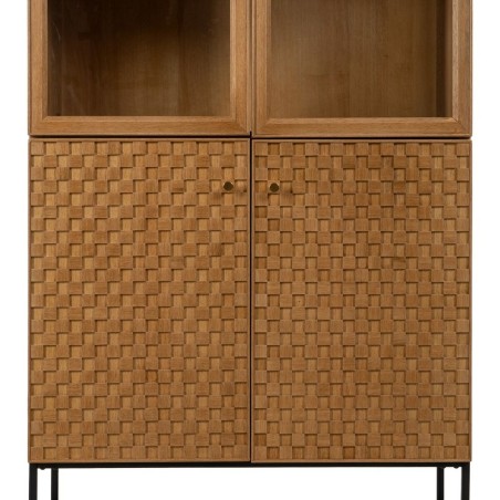 Stand Espositore MARIGNI Nero Naturale Cristallo Ferro Legno MDF 84,5
