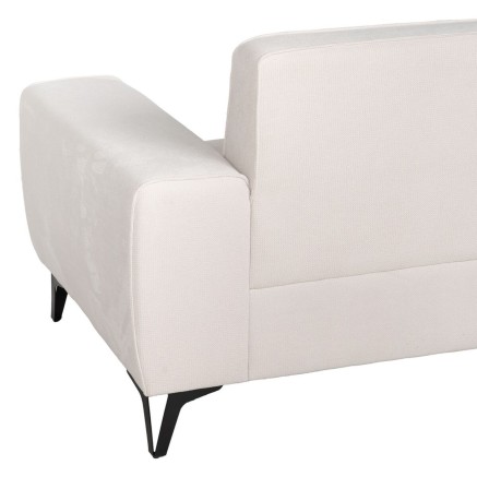 Sofá de 3 Plazas Crema Madera 220 x 87 x 85 cm 2