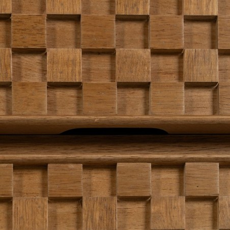 Schubladenschrank MARIGNI Schwarz natürlich Eisen Holz MDF 118 x 42 x