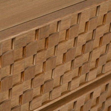 Schubladenschrank MARIGNI Schwarz natürlich Eisen Holz MDF 118 x 42 x