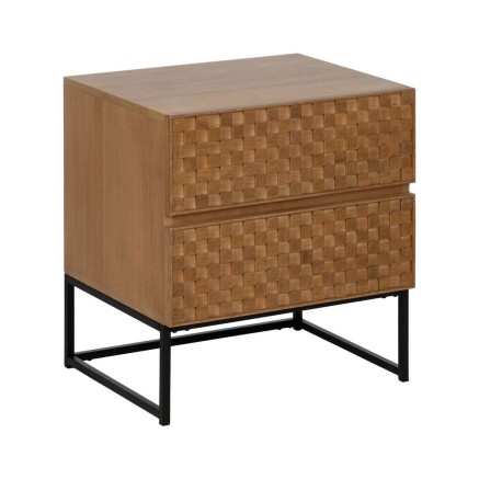 Mesita de Noche MARIGNI Negro Natural Hierro Madera de fresno Madera M