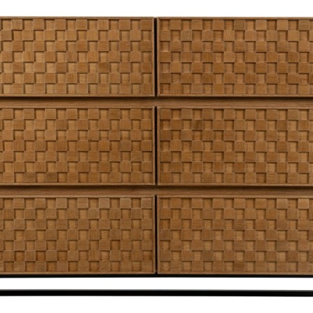 Cajonera MARIGNI Negro Natural Hierro Madera MDF 118 x 42 x 77 cm
