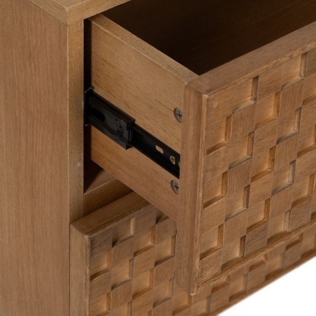 Nachttisch MARIGNI Schwarz natürlich Eisen Eschenholz Holz MDF 51,5 x