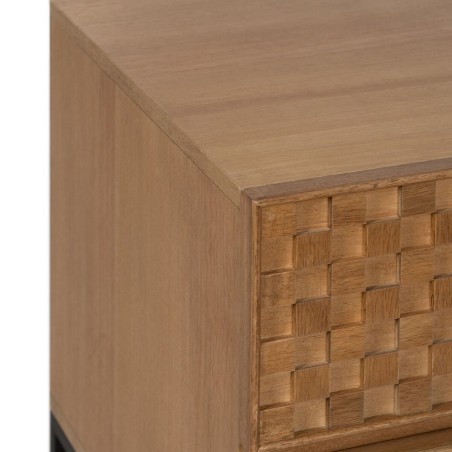 Nachtkastje MARIGNI Zwart Natuurlijk Ijzer Essenhout Hout MDF 51,5 x 4