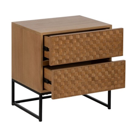 Nightstand MARIGNI Black Natural Iron Ash wood MDF Wood 51,5 x 42 x 56