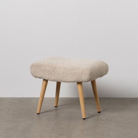 Hocker Beige natürlich Polyester Kiefernholz 53 x 38 x 41 cm