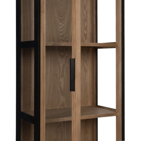 Display Stand ORLEANS Black Natural Crystal Iron MDF Wood 61 x 40 x 19