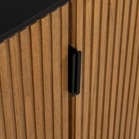 Dressoir ORLEANS Zwart Natuurlijk Ijzer Hout MDF 204 x 40 x 81,5 cm