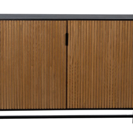 Anrichte ORLEANS Schwarz natürlich Eisen Holz MDF 204 x 40 x 81,5 cm