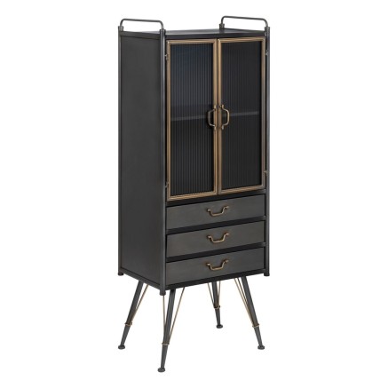 Display Standaard BRICK Zwart Gouden Kristal Ijzer 58 x 40 x 150 cm
