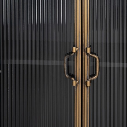 Displayständer BRICK Schwarz Gold Kristall Eisen 58 x 40 x 150 cm 2