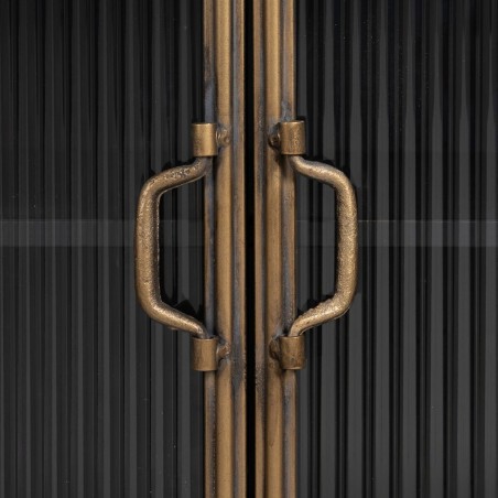 Stand Espositore BRICK Nero Dorato Cristallo Ferro 58 x 40 x 120 cm