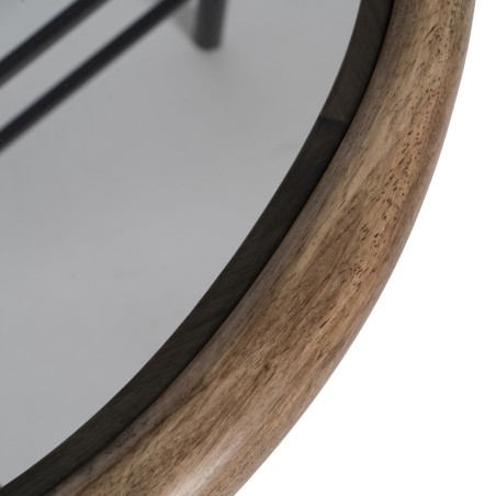 Bijzettafel Zwart Natuurlijk Kristal Ijzer Rubberwood 61 x 50 x 53 cm
