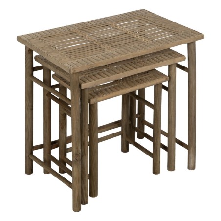 Mesa auxiliar Natural Bambú 57 x 38 x 55 cm 45 x 32 x 47 cm 34 x 26 x
