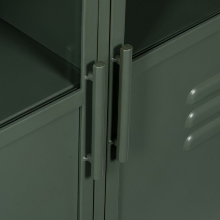 Vitrine mit verglaster Doppeltür Minze Kristall Eisen 72 x 35 x 178 c