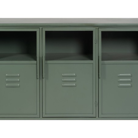 Vitrine mit verglaster Doppeltür Minze Kristall Eisen 72 x 35 x 178 c