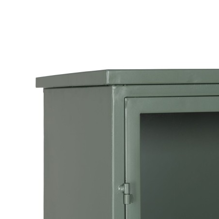Vitrine mit verglaster Doppeltür Minze Kristall Eisen 72 x 35 x 178 c