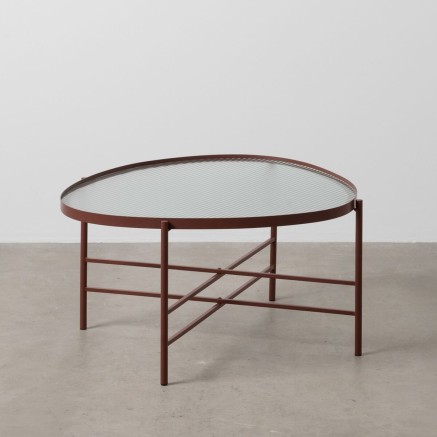 Table Basse Tuile Verre Fer 78 x 68 x 37 cm 2