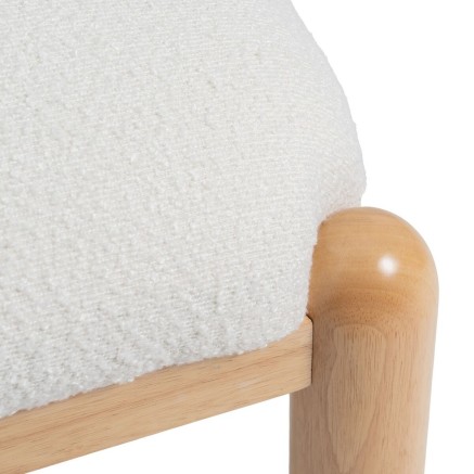 Leunstoel Wit Natuurlijk Polyurethaan Rubberwood 62 x 62 x 71 cm 2