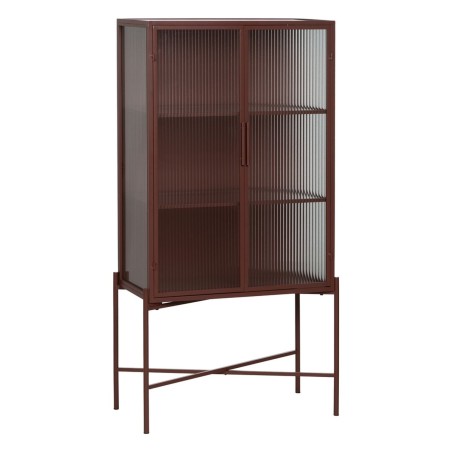 Display Cabinet With Double Glass Doors Tile Crystal Iron 52 x 33 x 90