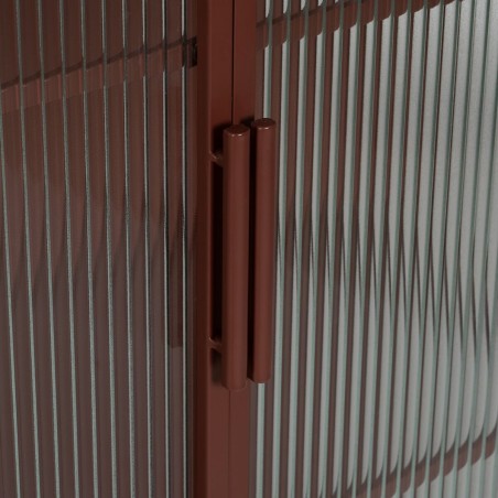 Pronkkast met dubbele glazen deuren Tegel Kristal Ijzer 52 x 33 x 90 c