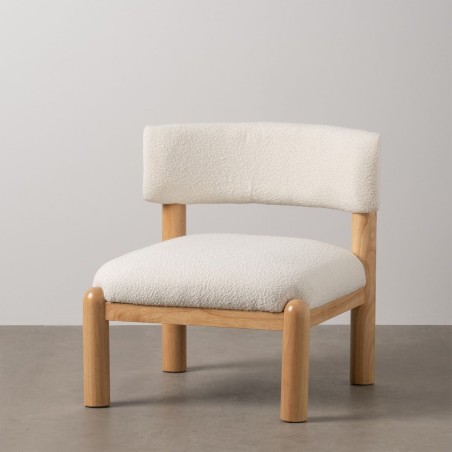 Sessel Weiß natürlich Polyurethan Kautschukholz 62 x 62 x 71 cm