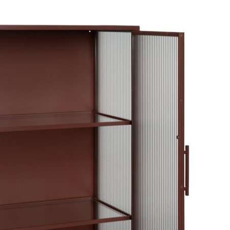 Vitrina con Doble Puerta de Cristal Teja Cristal Hierro 52 x 33 x 90 c