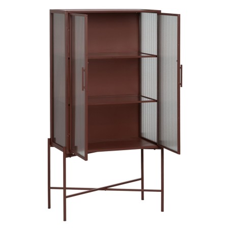 Display Cabinet With Double Glass Doors Tile Crystal Iron 52 x 33 x 90