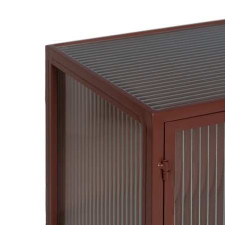 Vitrina con Doble Puerta de Cristal Teja Cristal Hierro 70 x 36 x 143