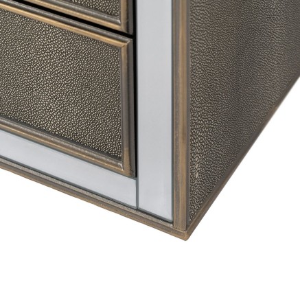 Mesita de Noche CHLOE Dorado Espejo Cristal Madera MDF 51 x 41 x 51 cm 2