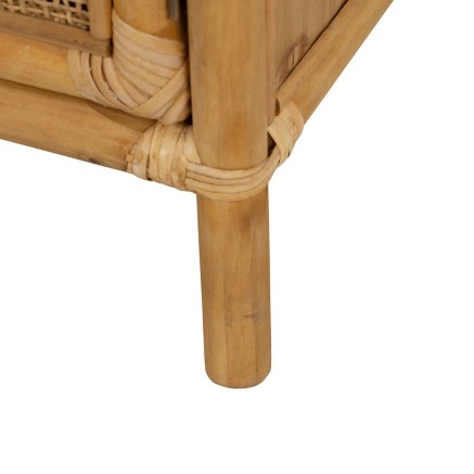 Beistellmöbel natürlich Rattan 97,5 x 40 x 65 cm 2